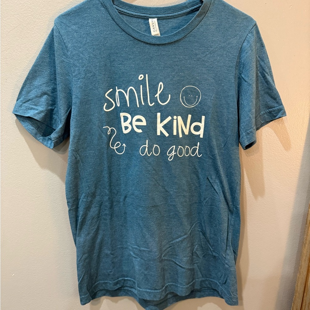 Bella Canvas Blue Teacher Tee with Uplifting Message
